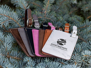 Personalized Laser Engraved Monogrammed Leather Luggage Tag