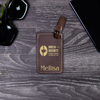 Personalized Laser Engraved Monogrammed Leather Luggage Tag