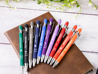 Custom Engraved Ballpoint Pen, Bulk Company Logo Pens - Silver Trim
