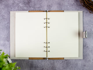 Personalized Laser Engraved A5 Refillable 6-Ring Leather Journal With Clasp & Gift Message