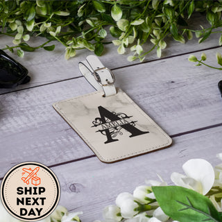 Personalized Laser Engraved Monogrammed Leather Luggage Tag