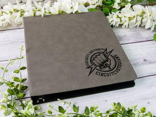 Custom Engraved Letter A4 Size 3-Ring Leather Binder