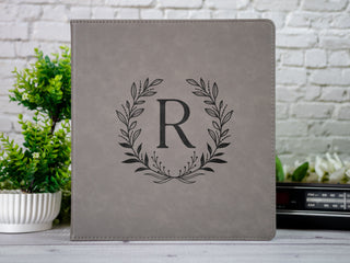 Personalized Laser Engraved Letter Size 3-Ring Leather Binder