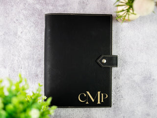 Personalized Laser Engraved A5 Refillable 6-Ring Leather Journal With Clasp & Gift Message