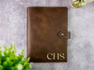 Personalized Laser Engraved A5 Refillable 6-Ring Leather Journal With Clasp & Gift Message