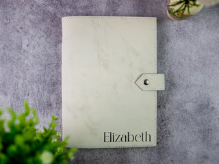 Personalized Laser Engraved A5 Refillable 6-Ring Leather Journal With Clasp & Gift Message