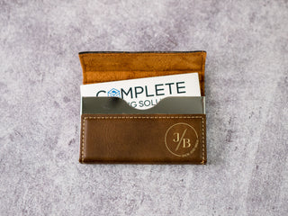 Personalized Laser Engraved Leather Business Card Holder