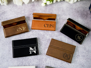 Personalized Laser Engraved Leather Business Card Holder