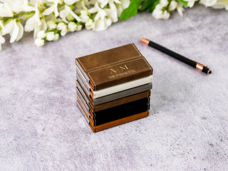 Personalized Laser Engraved Leather Business Card Holder