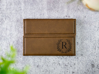 Personalized Laser Engraved Leather Business Card Holder