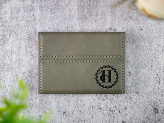 Personalized Laser Engraved Leather Business Card Holder
