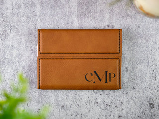 Personalized Laser Engraved Leather Business Card Holder
