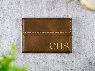 Personalized Laser Engraved Leather Business Card Holder