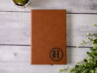 Personalized Laser Engraved A5 Unlined Leather Artist Sketchbook Journal