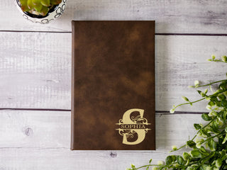 Personalized Laser Engraved A5 Unlined Leather Artist Sketchbook Journal