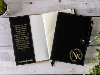 Personalized Engraved A5 Refillable Leather Journal With Clasp & Gift Message