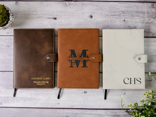 Personalized Engraved A5 Refillable Leather Journal With Clasp & Gift Message