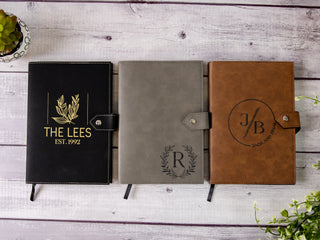 Personalized Engraved A5 Refillable Leather Journal With Clasp & Gift Message