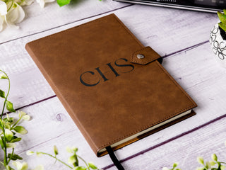 Personalized Engraved A5 Refillable Leather Journal With Clasp & Gift Message