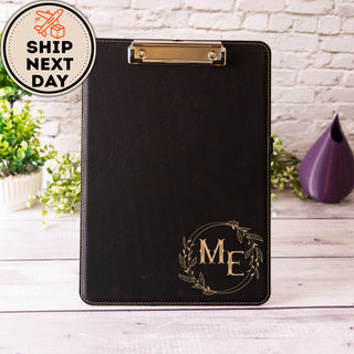 Personalized Laser Engraved Letter Size Leather Clipboard