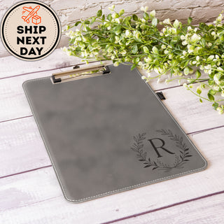 Personalized Laser Engraved Letter Size Leather Clipboard