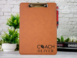 Personalized Leather Coach Clipboard - Best Gifts For Coaches
