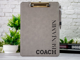Personalized Leather Coach Clipboard - Best Gifts For Coaches