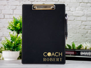 Personalized Leather Coach Clipboard - Best Gifts For Coaches