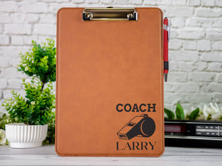 Personalized Leather Coach Clipboard - Best Gifts For Coaches