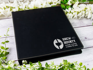 Custom Engraved Letter A4 Size 3-Ring Leather Binder