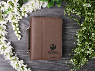 Personalized Laser Engraved Leather Bible/Book Cover with Zipper