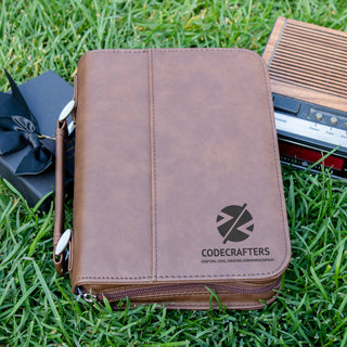 Custom Engraved Leather Bible/Book Cover with Zipper