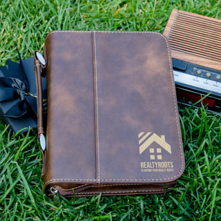 Custom Engraved Leather Bible/Book Cover with Zipper