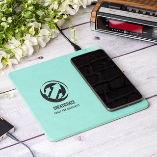 Custom Wireless Leather Phone Charging Pad & Mouse Pad