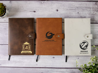 Custom Engraved A5 Leather Journal With Clasp & Gift Message