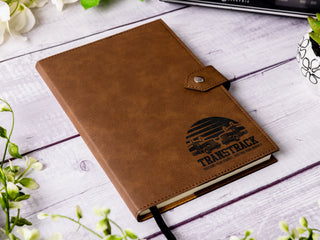 Custom Engraved A5 Leather Journal With Clasp & Gift Message