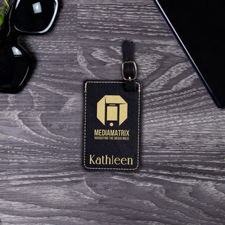 Personalized Laser Engraved Monogrammed Leather Luggage Tag