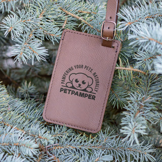 Custom Monogrammed Leather Luggage Tag For Travel & Wedding