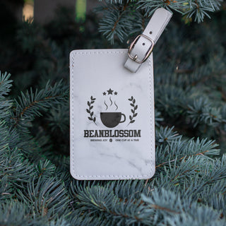 Custom Monogrammed Leather Luggage Tag For Travel & Wedding