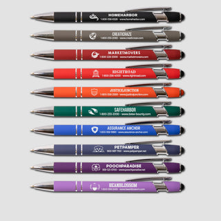 Custom Engraved Ballpoint Pen, Bulk Company Logo Pens - Silver Trim