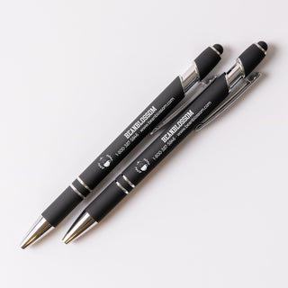 Custom Engraved Ballpoint Pen, Bulk Company Logo Pens - Silver Trim