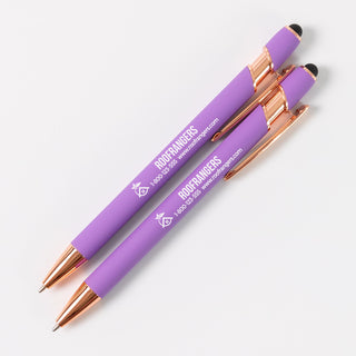 Custom Engraved Ballpoint Pen, Bulk Company Logo Pens - Rose Gold Trim