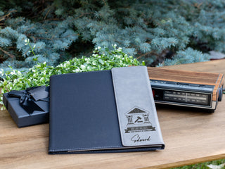 Custom Engraved Letter Size Leather Portfolio with Legal Pad