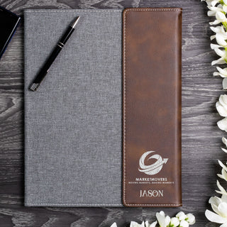 Custom Engraved Letter Size Leather Portfolio with Legal Pad