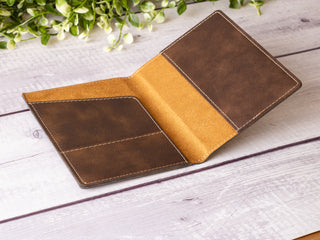 Personalized Laser Engraved Leather Passport Holder