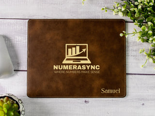 Personalized Laser Engraved Leather Mouse Pad