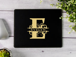 Personalized Laser Engraved Leather Mouse Pad