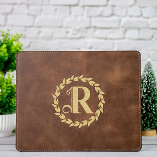 Personalized Laser Engraved Leather Mouse Pad