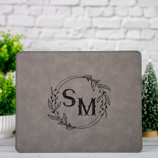 Personalized Laser Engraved Leather Mouse Pad