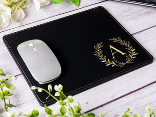 Personalized Laser Engraved Leather Mouse Pad